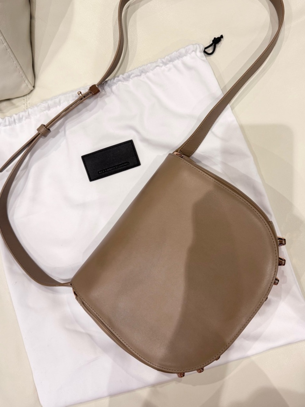 [AUTHENTIC] Alexander Wang - Lia Studded Saddle Bag - Rose Gold Hardware
